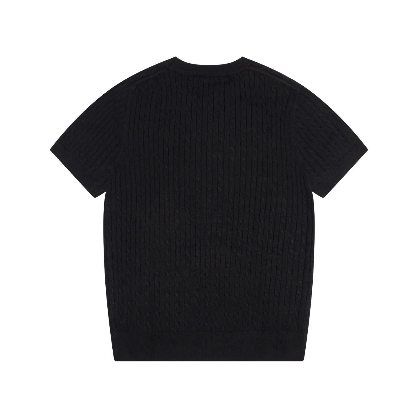 P190 POLO Classic LOGO embroidery Pure business casual pullover round neck wool knitted sweater short sleeves, inspired by the retro of the 1980s Original fabric Official same style Customized same vat dyed fabric Very comfortable to the touch The latest brick cabinet synchronization for spring and summer Fashionable and personalized Super versatile and good-looking Very suitable for both men and women A must-have style Hang tag Collar label Washed wheat Complete with three standards Color: Black Size: M-3XL